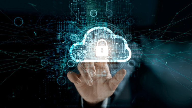 Person working with a secure cloud application